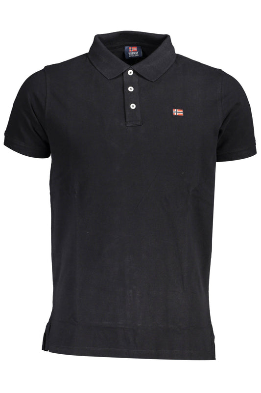 NORWAY 1963 POLO MANICHE CORTE UOMO NERO TAGLIA = 2XL