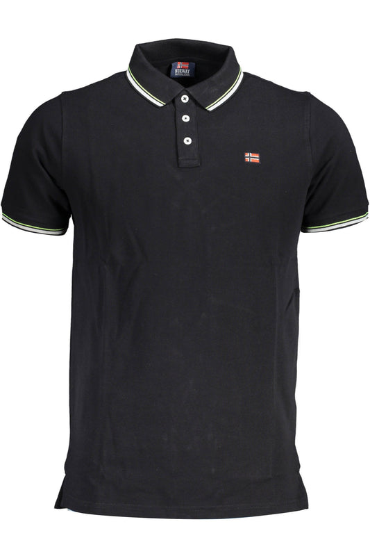 NORWAY 1963 POLO MANICHE CORTE UOMO NERO TAGLIA = M