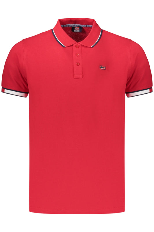 NORWAY 1963 POLO MANICHE CORTE UOMO ROSSO TAGLIA = XL