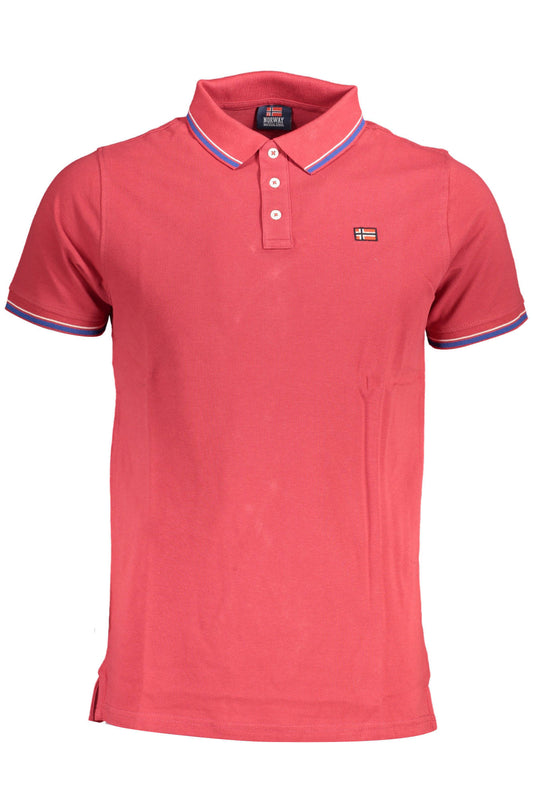 NORWAY 1963 POLO MANICHE CORTE UOMO ROSSO TAGLIA = M