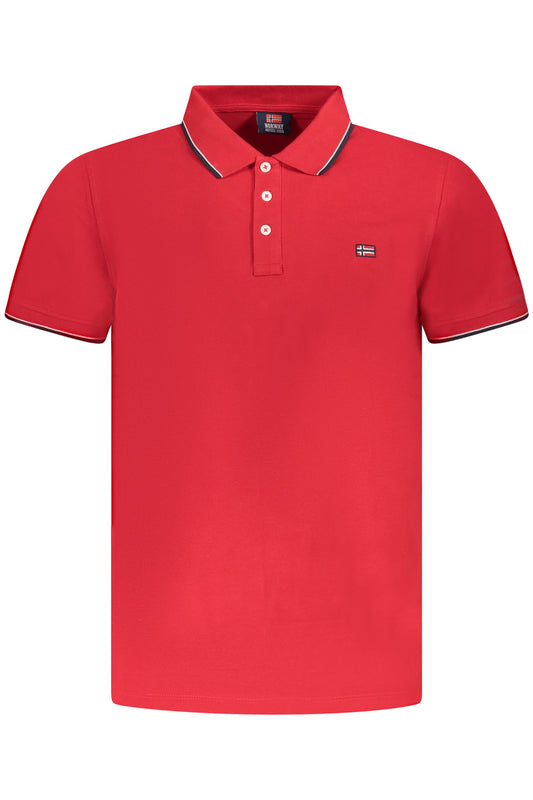 NORWAY 1963 POLO MANICHE CORTE UOMO ROSSO TAGLIA = 3XL