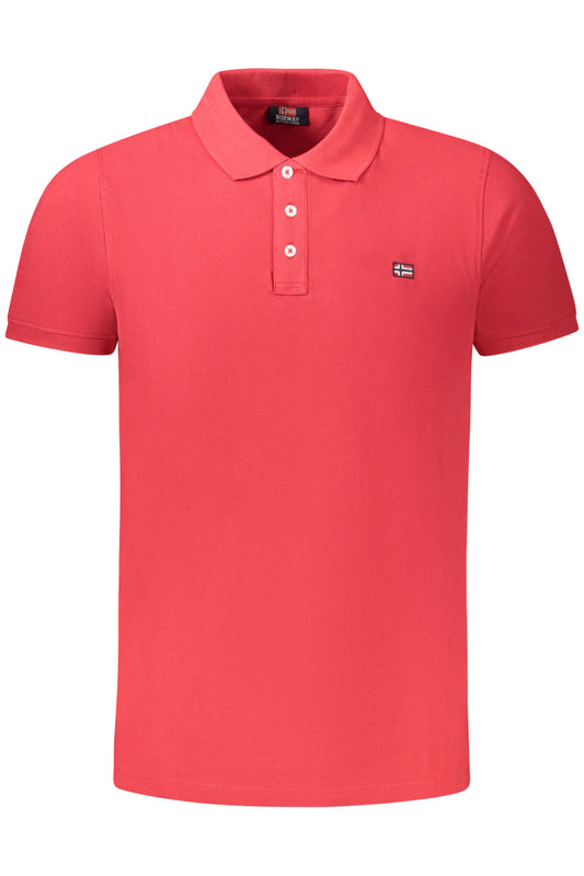 NORWAY 1963 POLO MANICHE CORTE UOMO ROSSO TAGLIA = L