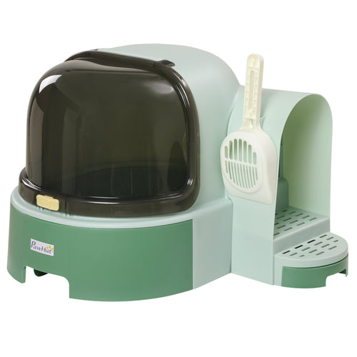 Lettiera per Gatti Chiusa con Coperchio Apribile e Vassoio Estraibile, 52x60x42 cm, Verde