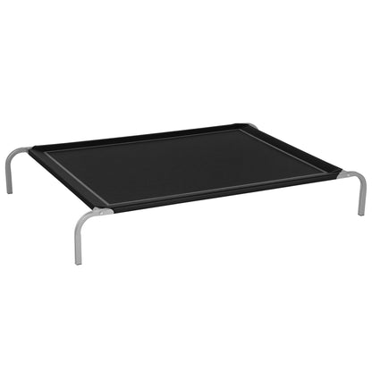 Lettino per Cani da Interno ed Esterno Capacità fino a 32kg con Tessuto Traspirante 130x90x20cm Nero