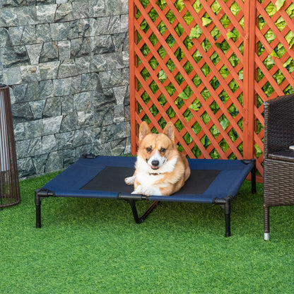 Brandina per Cani Rialzato con 600D Tessuto a Rete, Lettino per Cani Grandi da Viaggio con Peso fino a 30kg, 91.5x76.2x18 cm, Blu