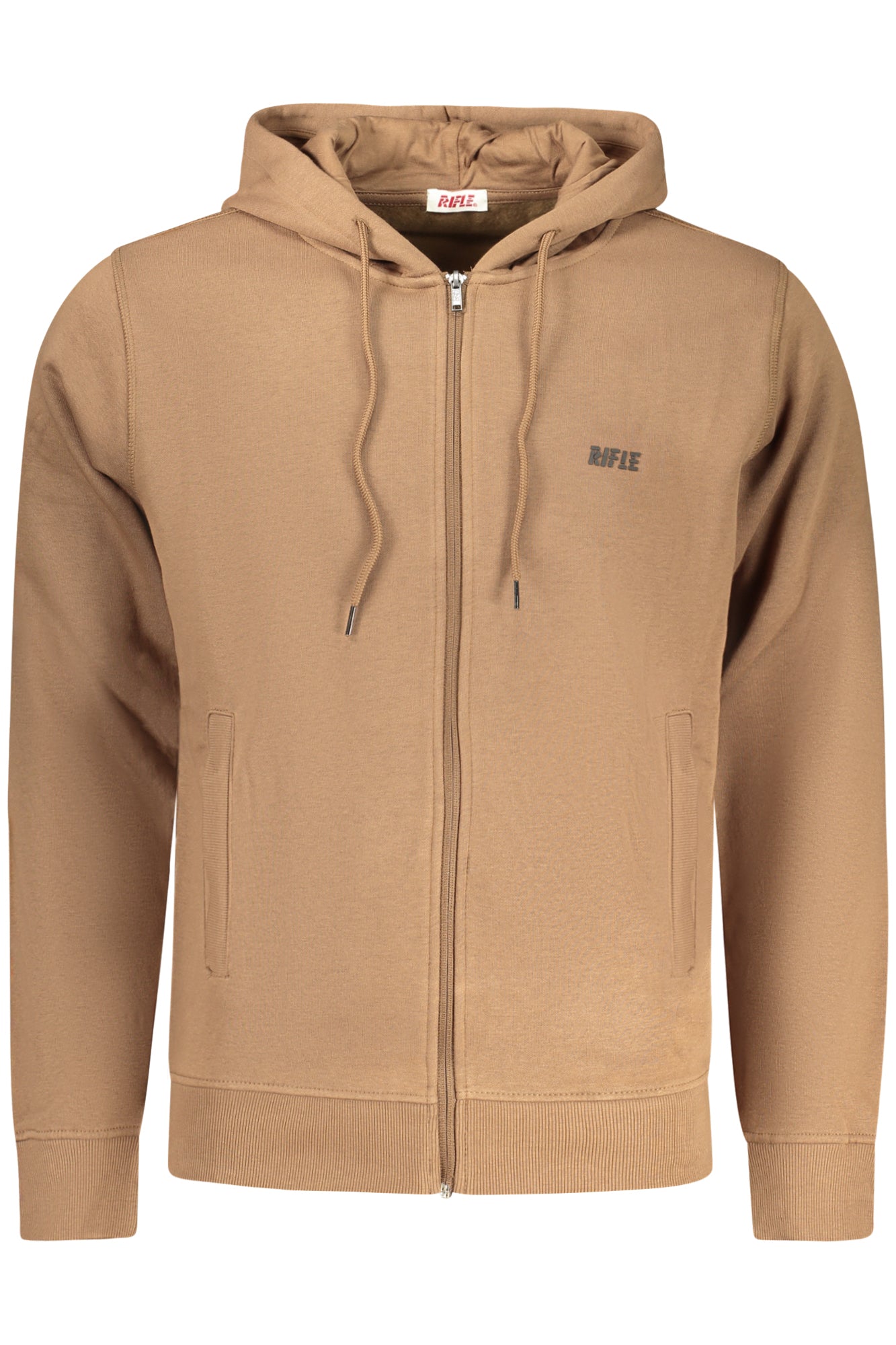 RIFLE FELPA CON ZIP UOMO MARRONE TAGLIA = 3XL