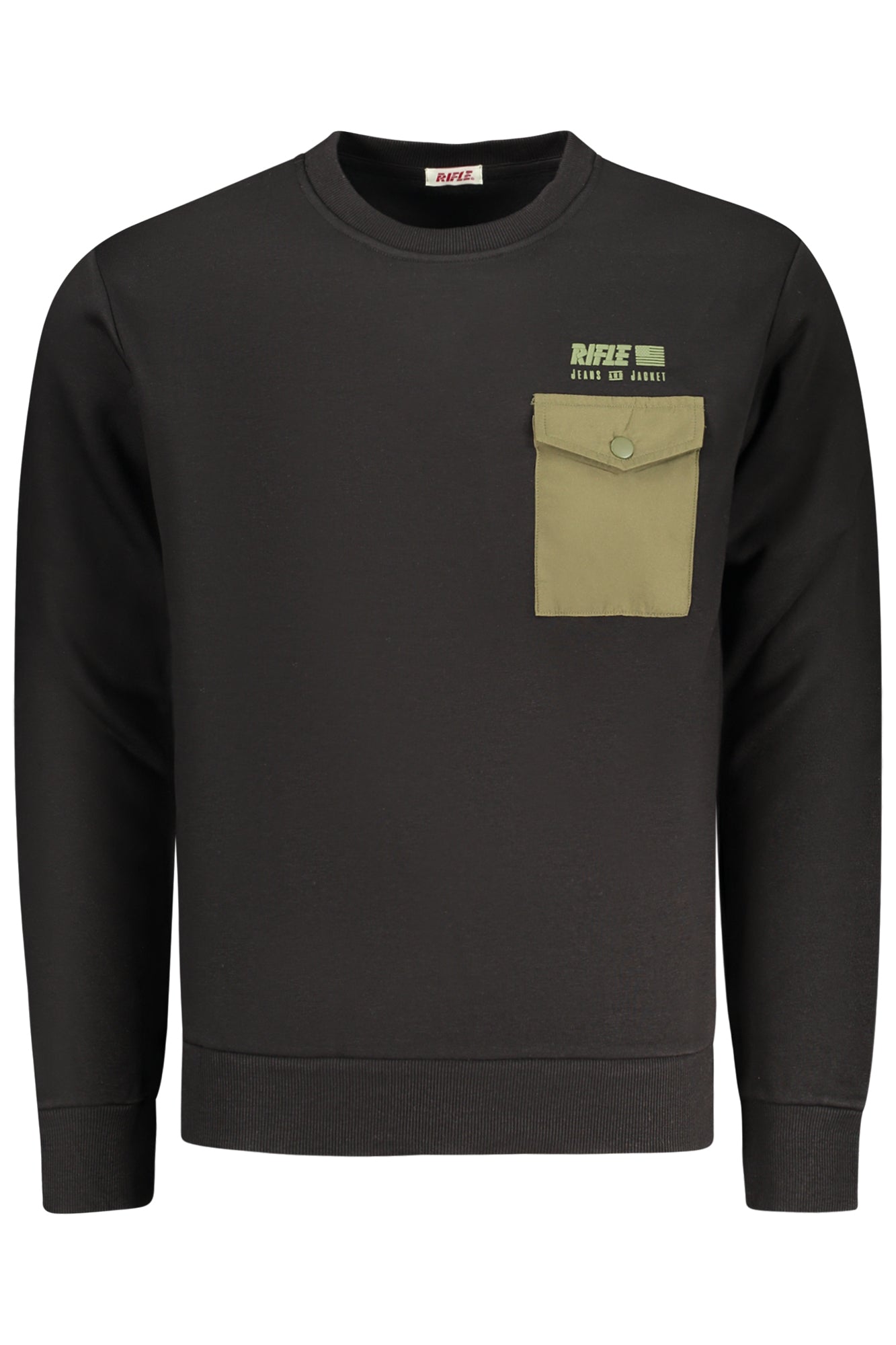 RIFLE FELPA SENZA ZIP UOMO NERO TAGLIA = M