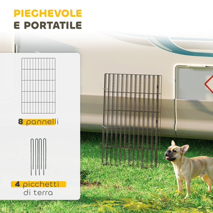 Recinto per Cani Recinto Espandibile Pieghevole in Metallo 50x80 cm Nero