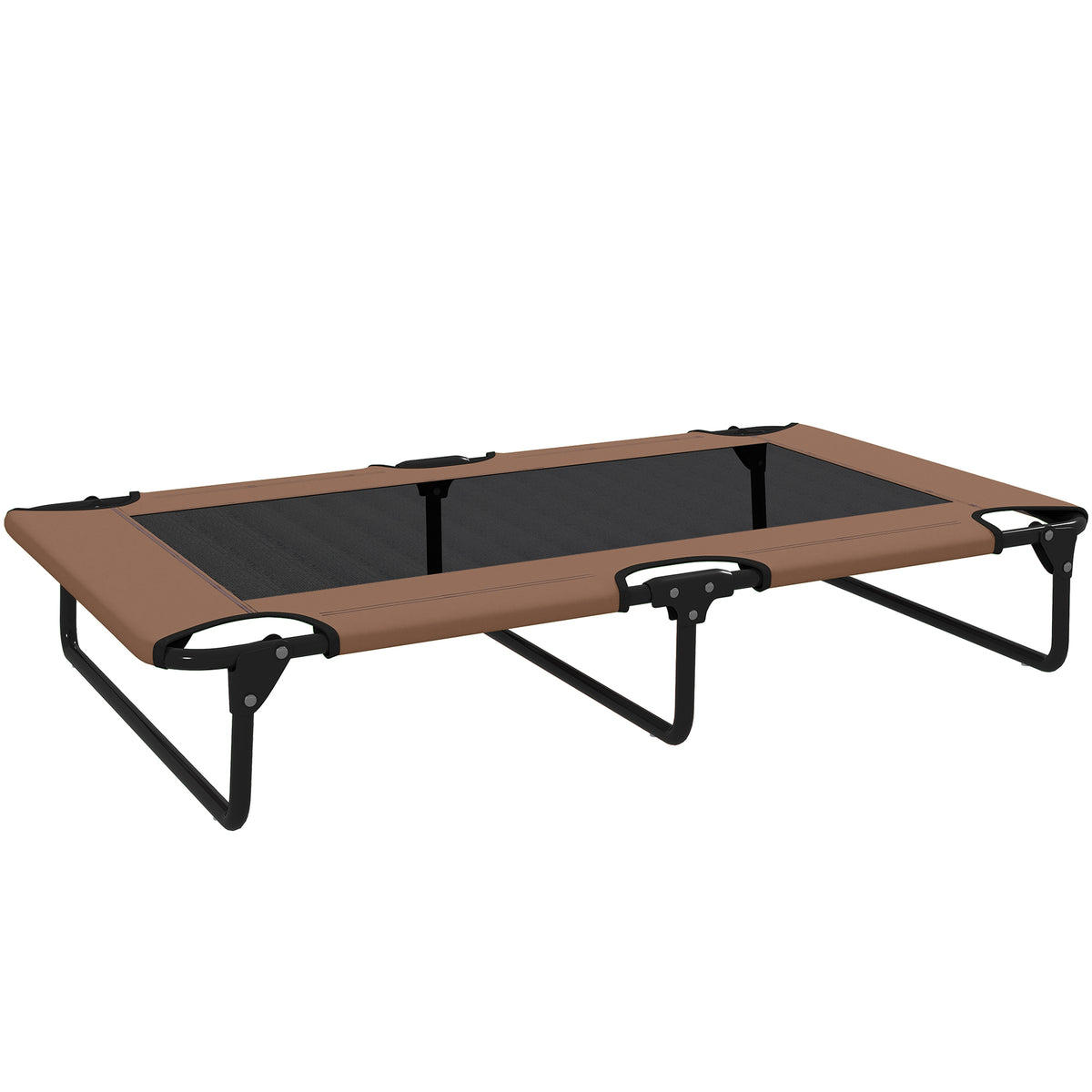 Letto per Cani Grandi Pieghevole con Tessuto a Rete da Interno ed Esterno, 107x61x20 cm, Marrone