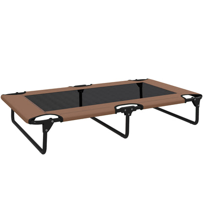 Letto per Cani Grandi Pieghevole con Tessuto a Rete da Interno ed Esterno, 107x61x20 cm, Marrone
