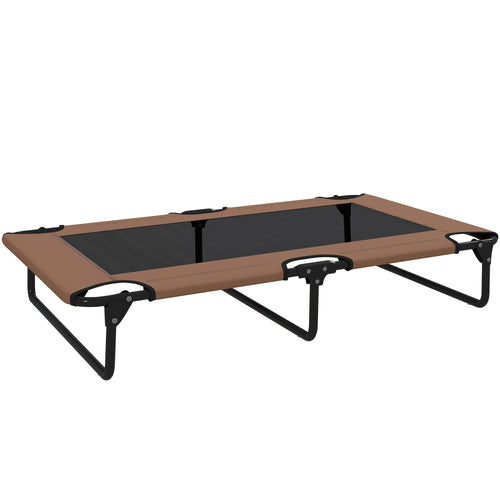Letto per Cani Grandi Pieghevole con Tessuto a Rete da Interno ed Esterno, 107x61x20 cm, Marrone