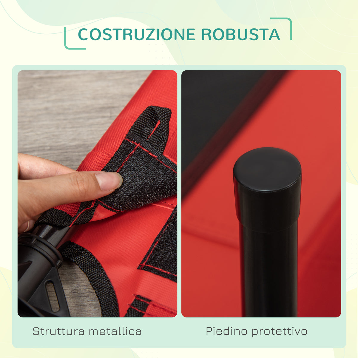 Cuccia Estiva Brandina per Cani fino a 18kg da Esterno e Interno Lettino per Animali 76x61x18 cm, Rosso