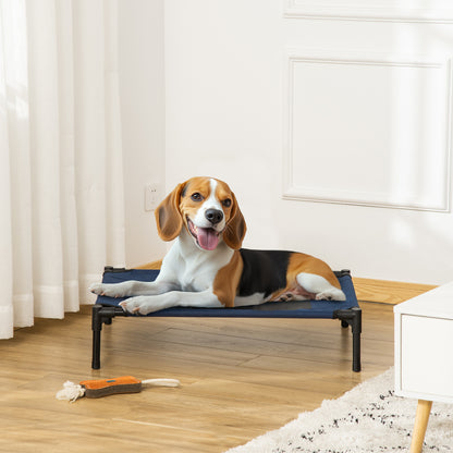 Letto Rialzato per Cani 20 kg max Impermeabile, in Tessuto Oxford e Metallo, 76x61x18 cm, Blu