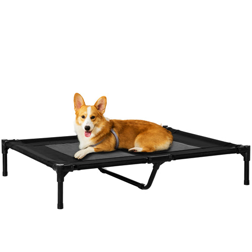 Brandina per Cani Grandi in Metallo e Tessuto Oxford con Borsa di Trasporto, 92x76x18cm, Nero