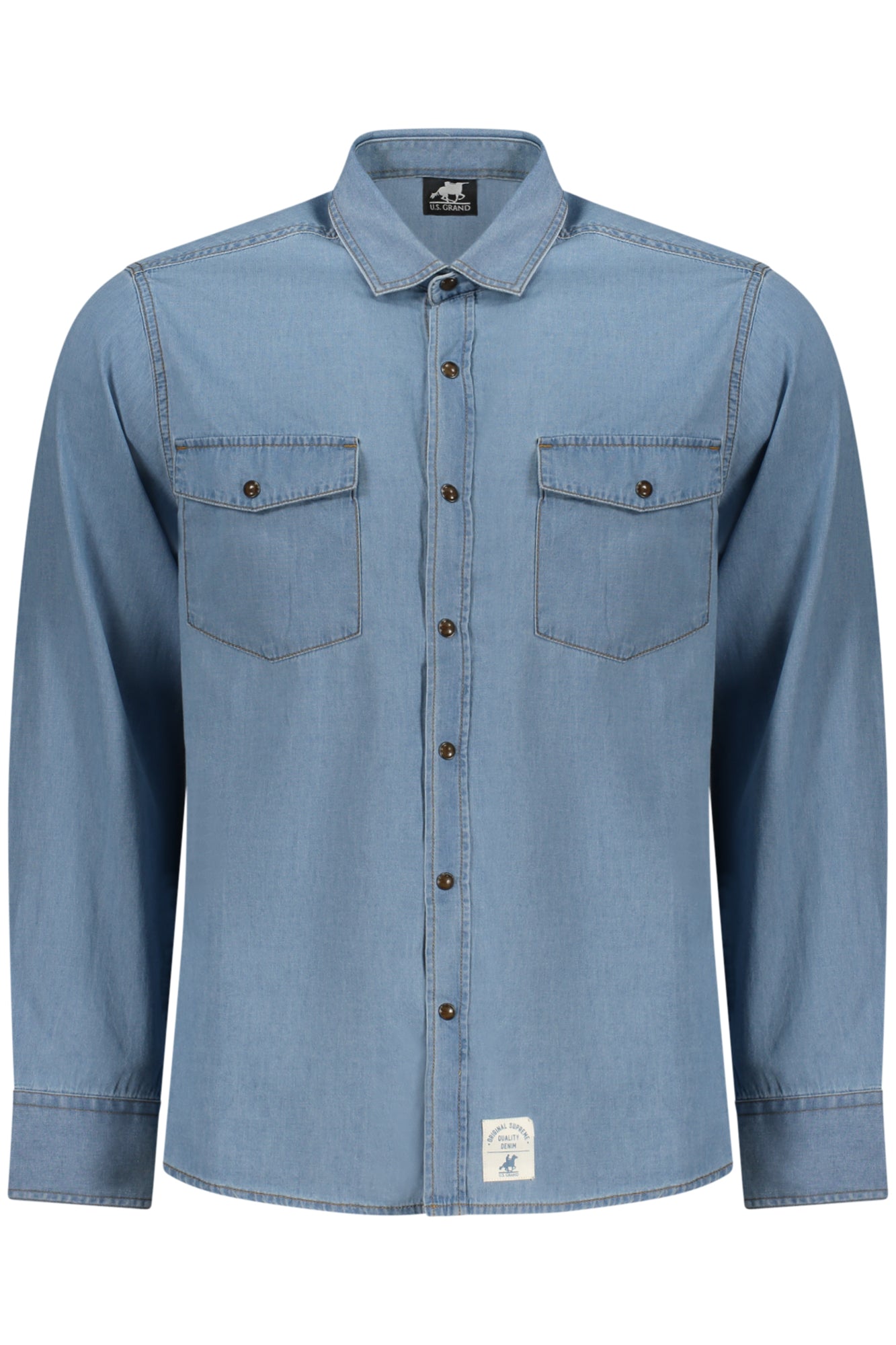 U.S. GRAND CAMICIA MANICHE LUNGHE UOMO AZZURRO TAGLIA = S
