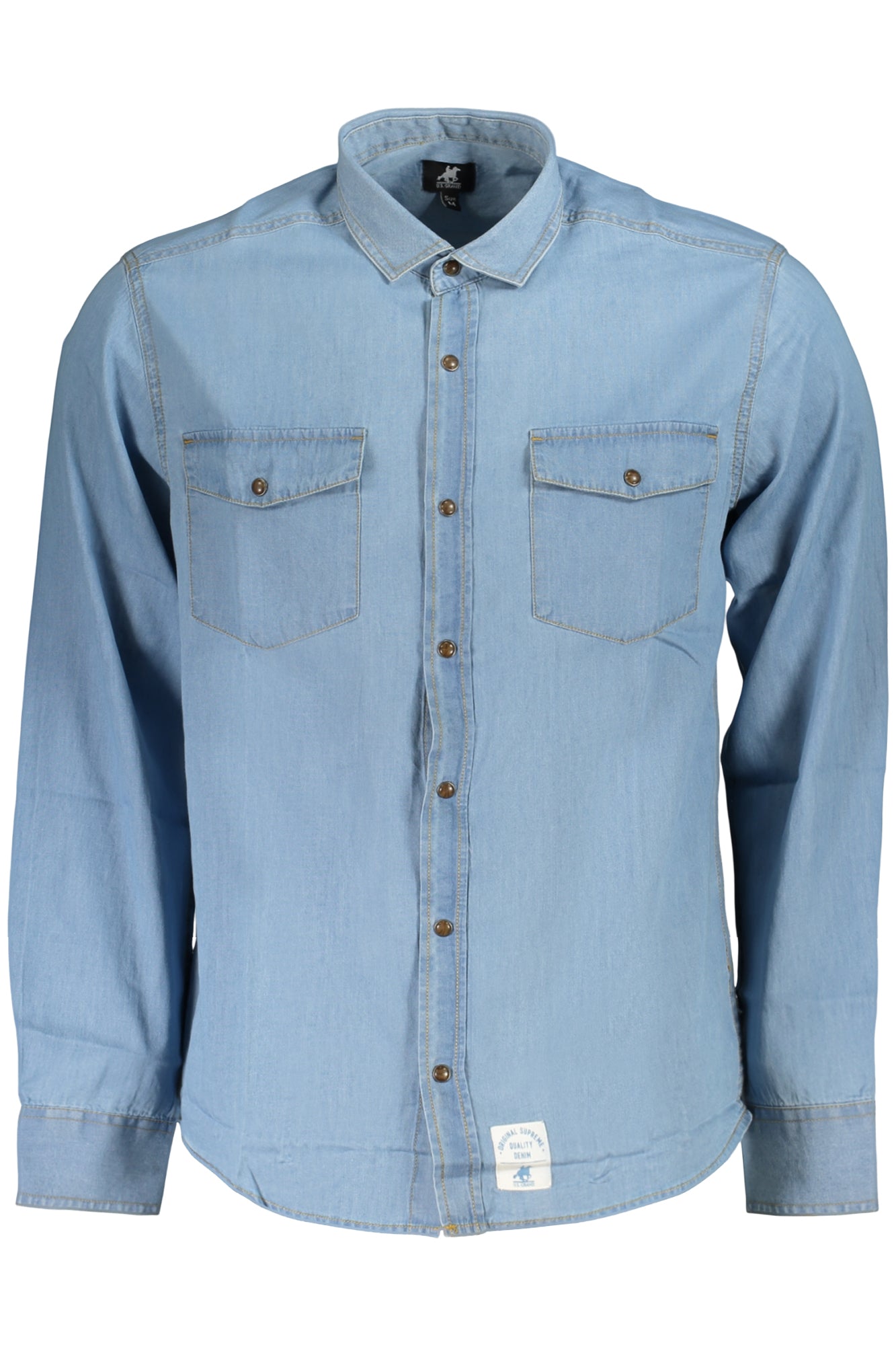 U.S. GRAND CAMICIA MANICHE LUNGHE UOMO AZZURRO TAGLIA = XL