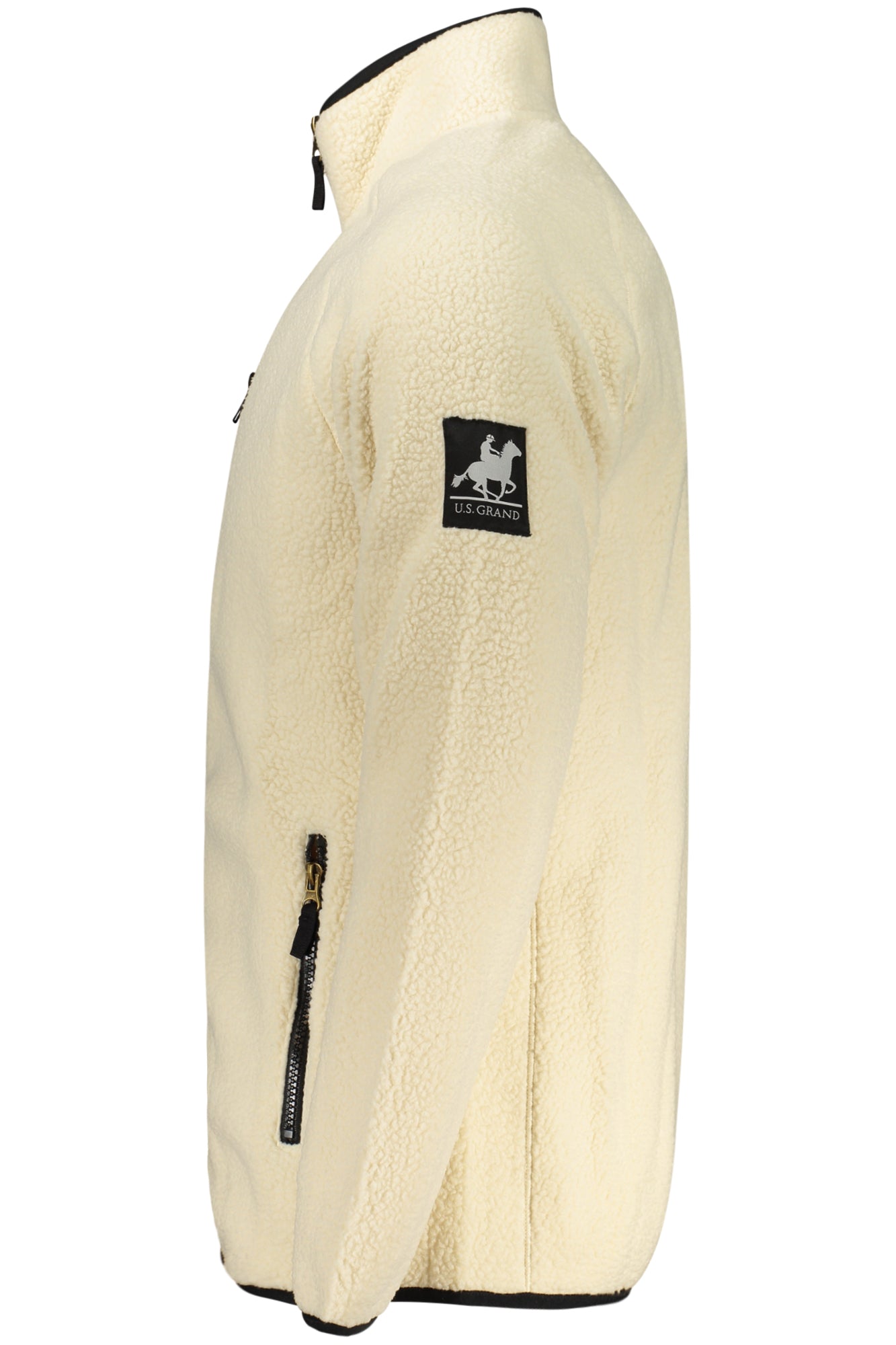 U.S. GRAND FELPA CON ZIP UOMO BIANCO TAGLIA = M