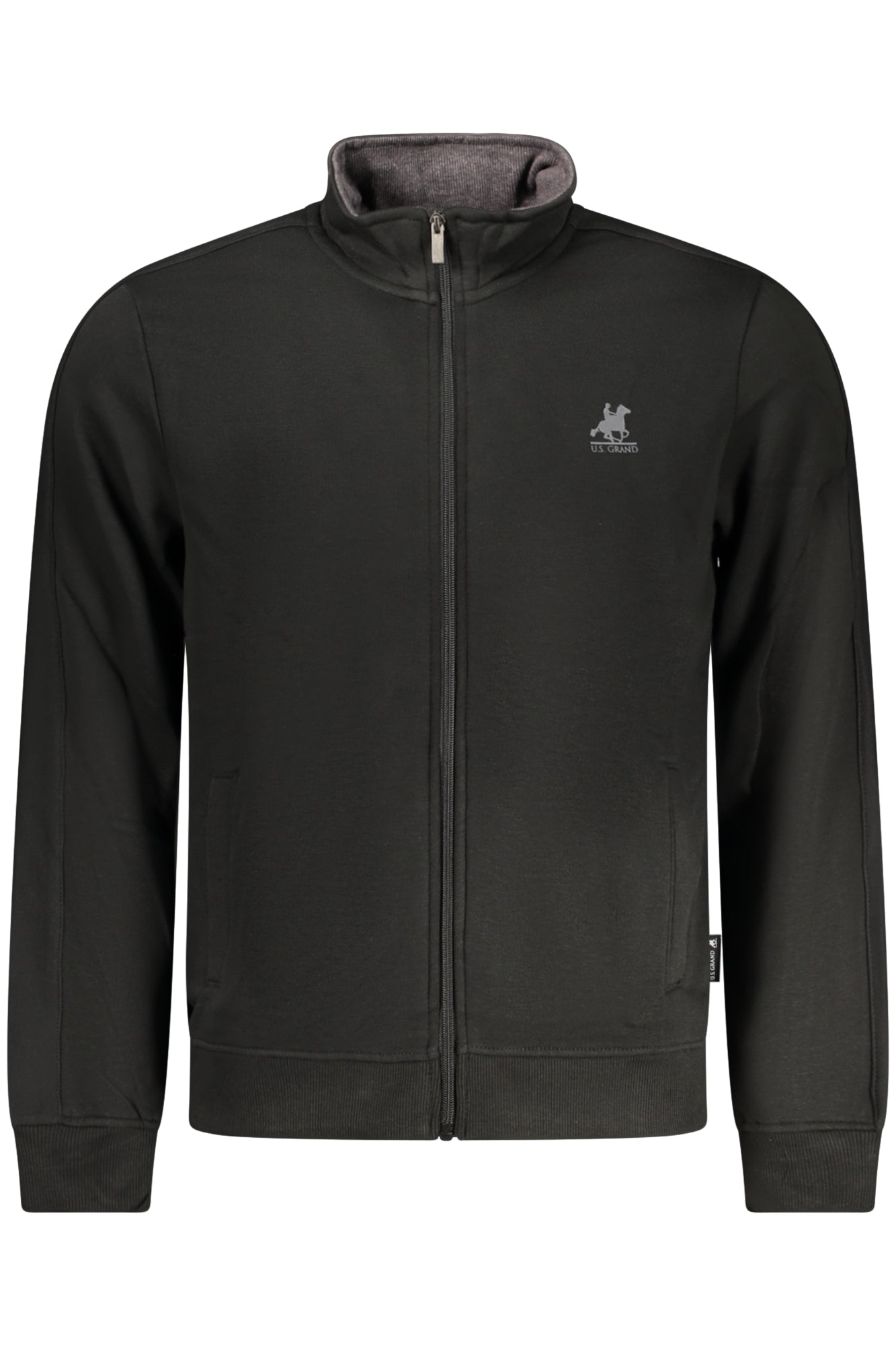 U.S. GRAND FELPA CON ZIP UOMO NERO TAGLIA = S