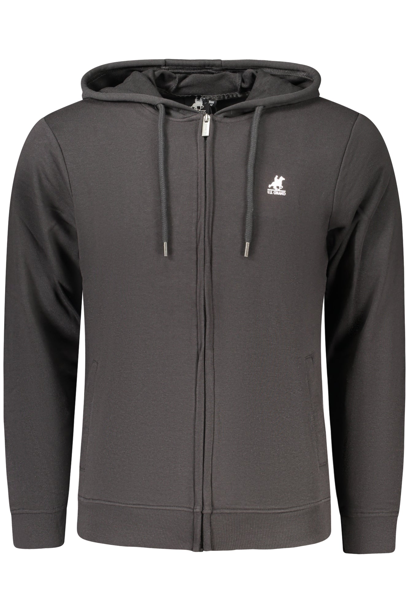 U.S. GRAND FELPA CON ZIP UOMO NERO TAGLIA = 2XL