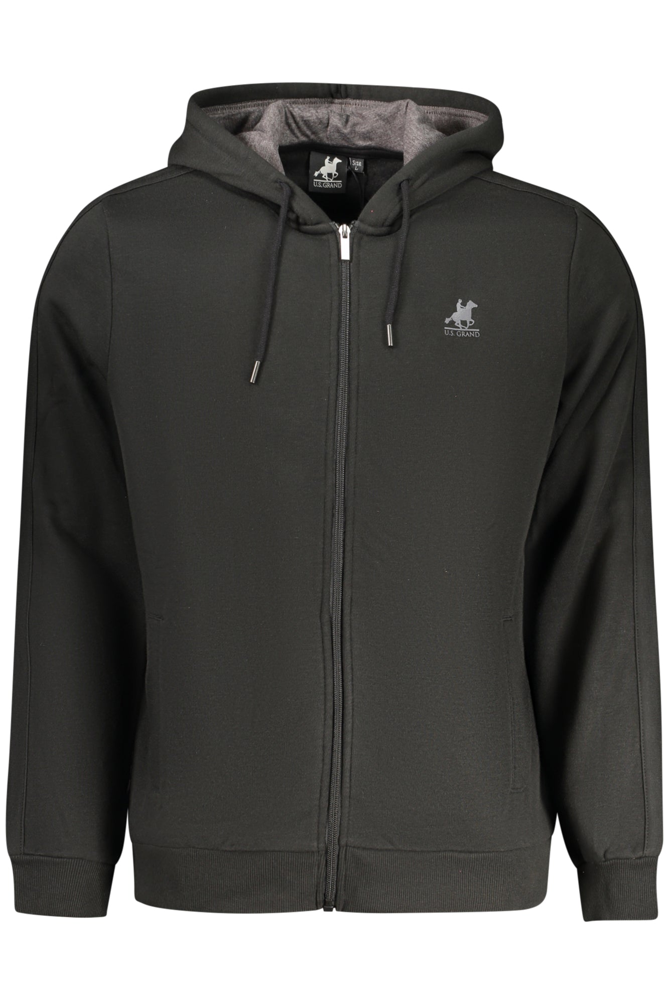 U.S. GRAND FELPA CON ZIP UOMO NERO TAGLIA = M