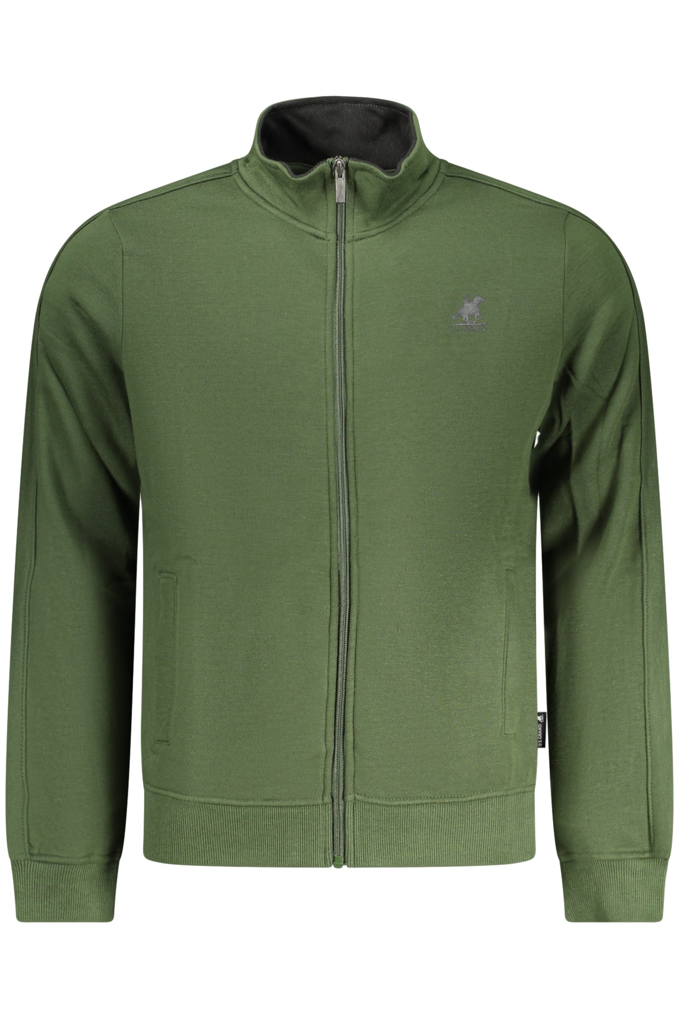 U.S. GRAND FELPA CON ZIP UOMO VERDE TAGLIA = S