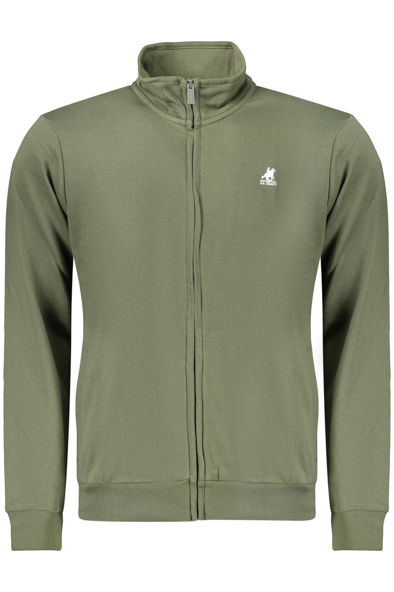 U.S. GRAND FELPA CON ZIP UOMO VERDE TAGLIA = 2XL