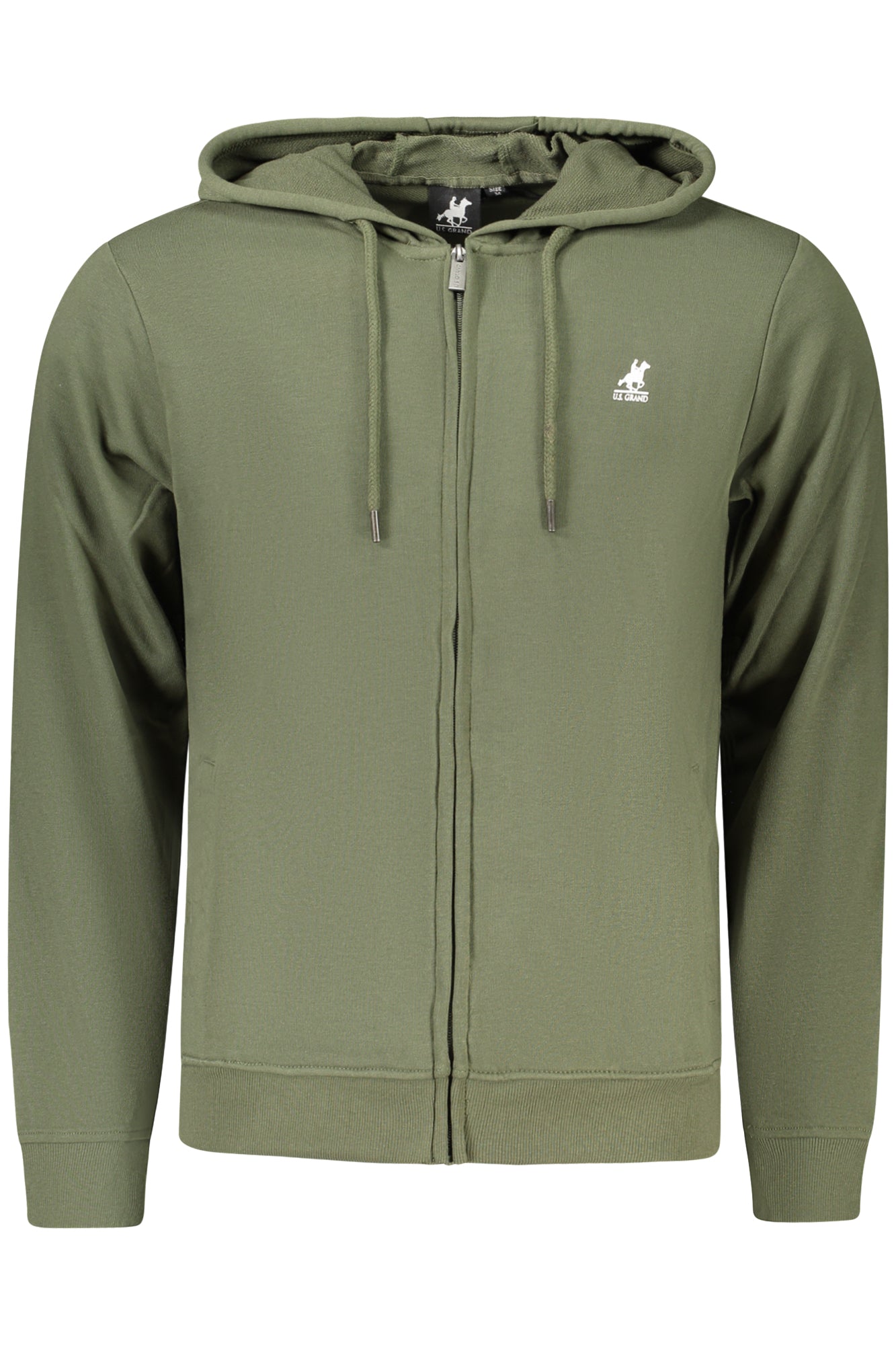 U.S. GRAND FELPA CON ZIP UOMO VERDE TAGLIA = S