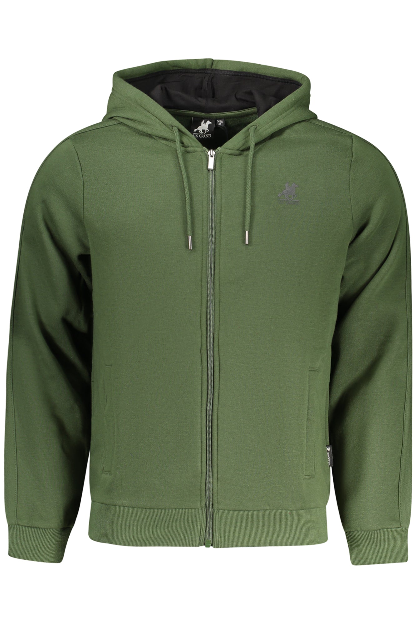 U.S. GRAND FELPA CON ZIP UOMO VERDE TAGLIA = M
