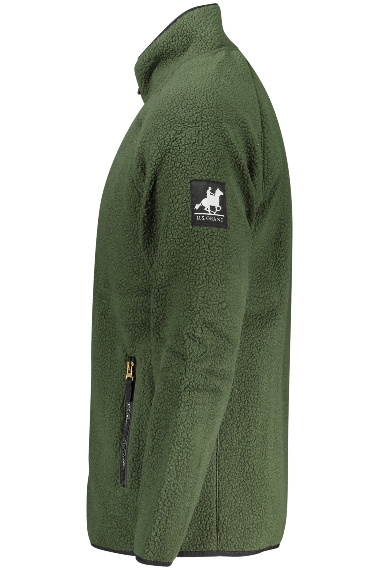 U.S. GRAND FELPA CON ZIP UOMO VERDE TAGLIA = M
