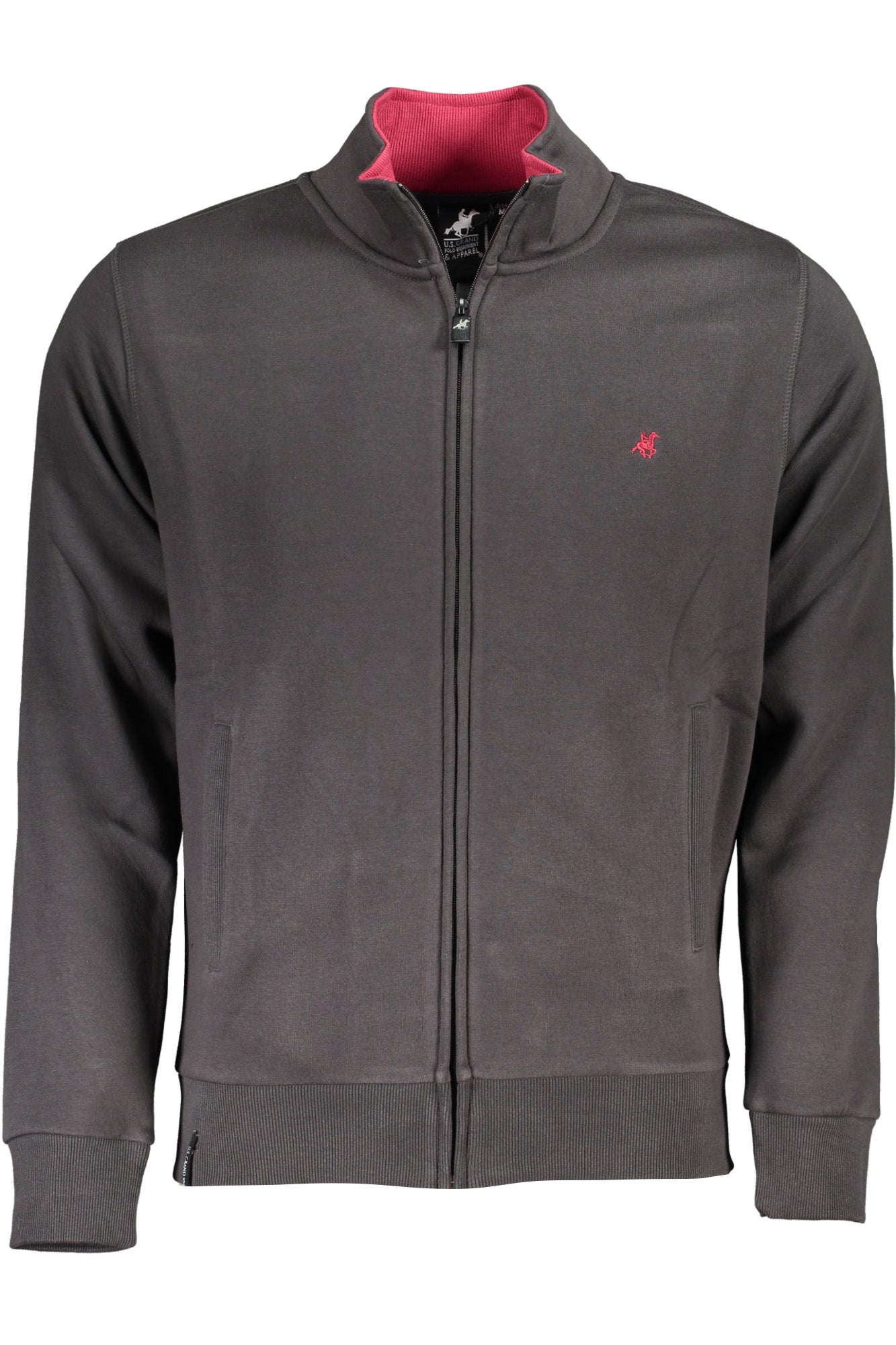 U.S. GRAND FELPA CON ZIP UOMO GRIGIO TAGLIA = 2XL