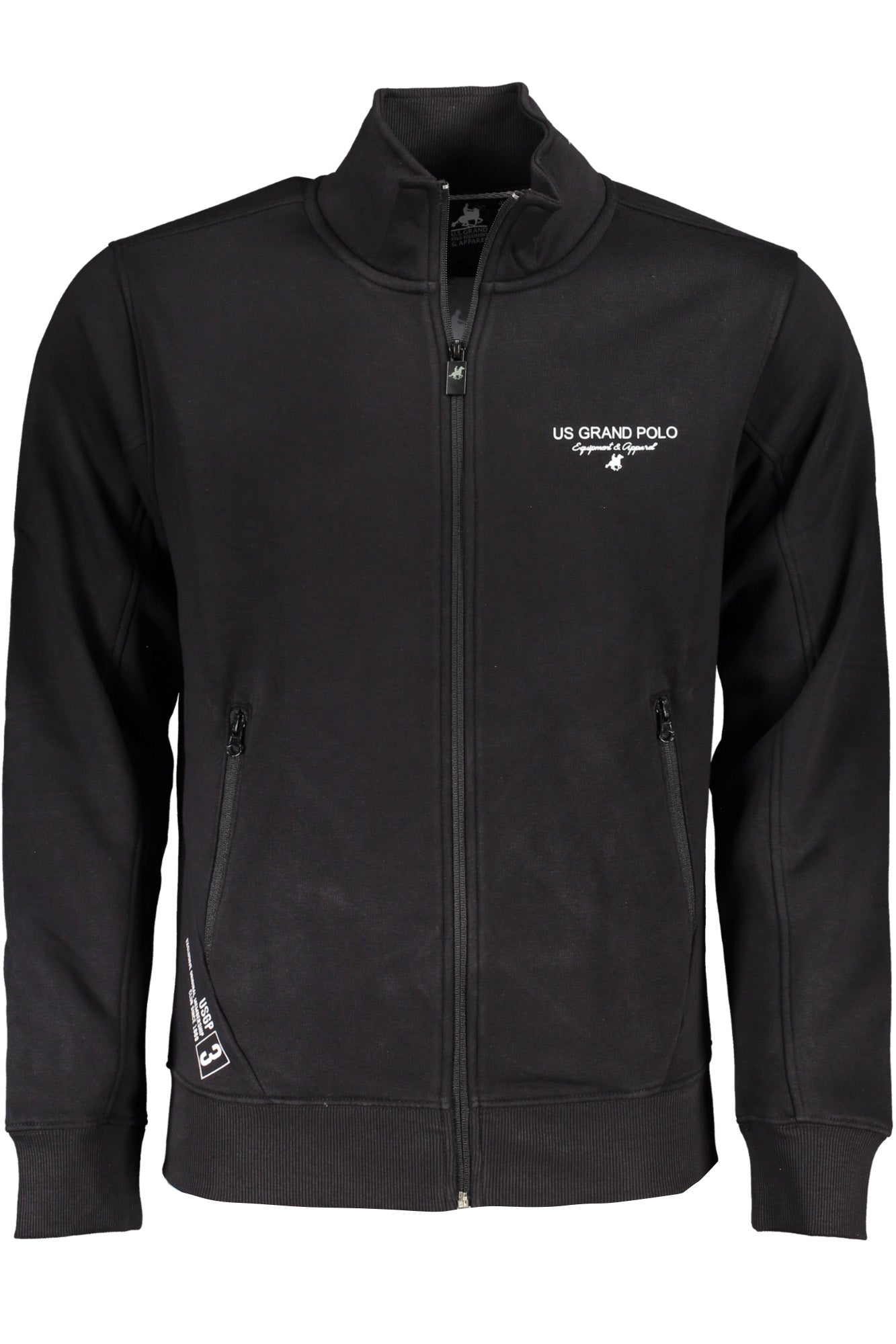U.S. GRAND FELPA CON ZIP UOMO NERO TAGLIA = XL