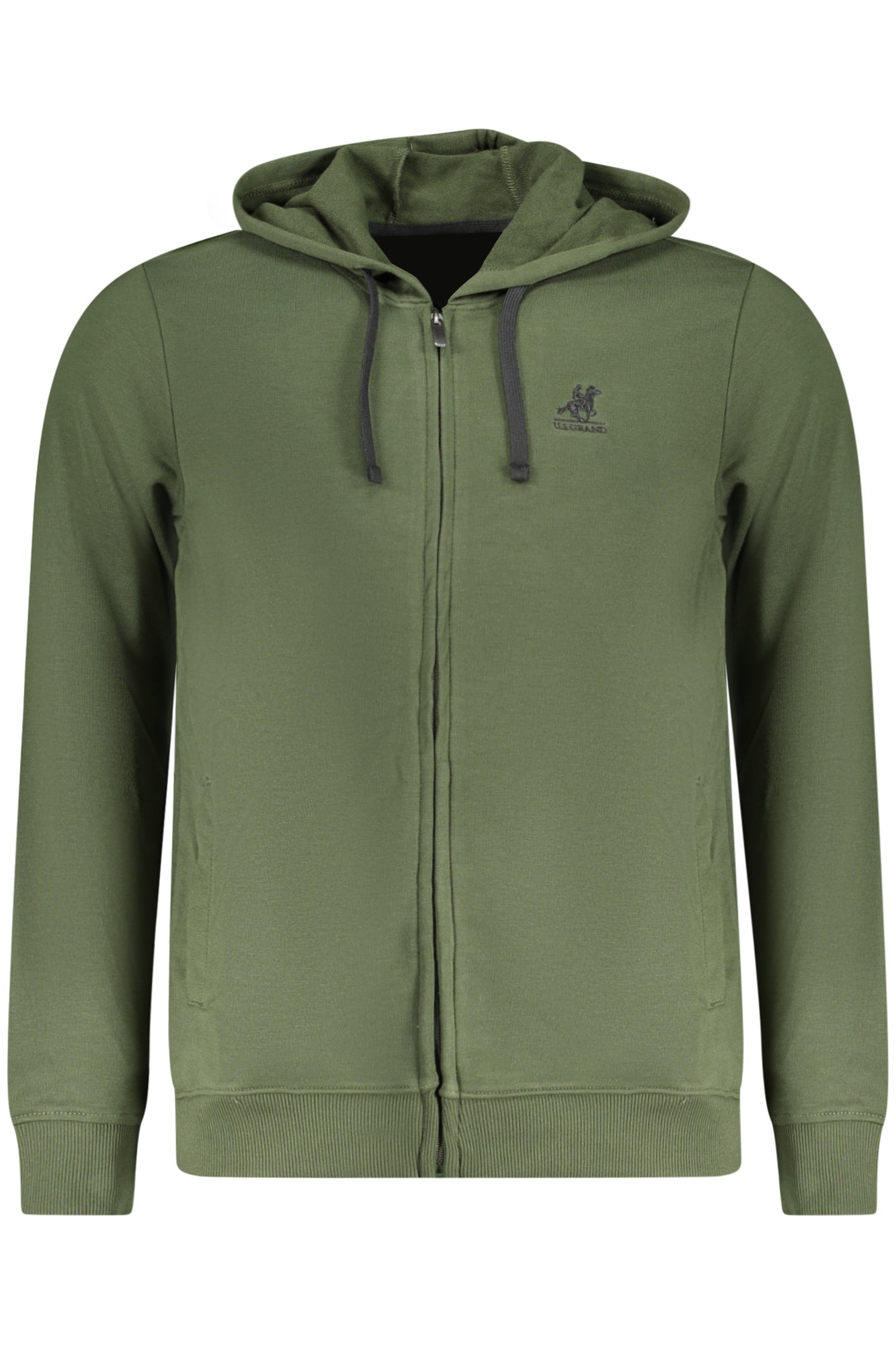 U.S. GRAND FELPA CON ZIP UOMO VERDE TAGLIA = M