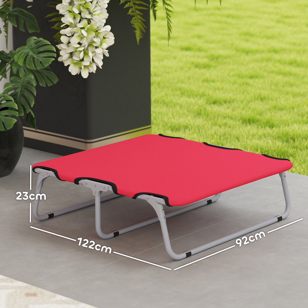 Brandina per Cani Piccoli Pieghevole per Interno ed Esterno, Metallo e Tessuto Oxford, 71x58x20 cm, Rosso
