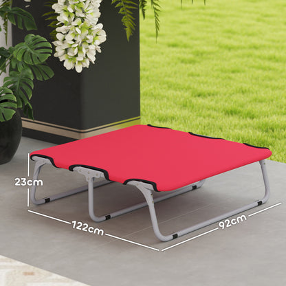 Brandina per Cani Piccoli Pieghevole per Interno ed Esterno, Metallo e Tessuto Oxford, 71x58x20 cm, Rosso