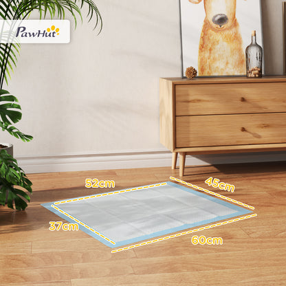 Set 100 Tappetini Igienici per Cani a 6 Strati in Tessuto non Tessuto, Carta e PE, 45x60 cm, Blu e Bianco