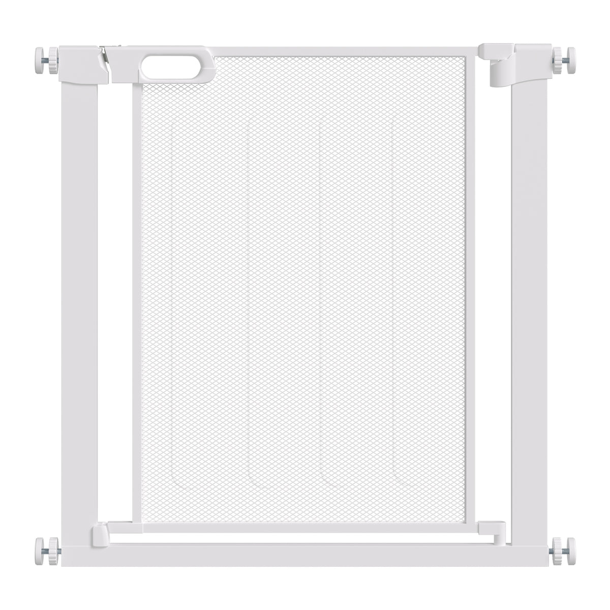 Cancellino per Cani Regolabile con Chiusura Automatica, Acciaio e ABS, 75-82x76 cm, Bianco