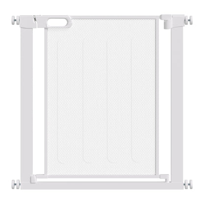 Cancellino per Cani Regolabile con Chiusura Automatica, Acciaio e ABS, 75-82x76 cm, Bianco