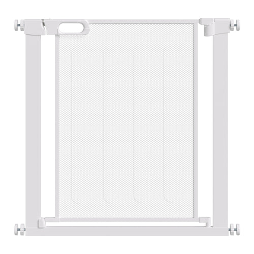 Cancellino per Cani Regolabile con Chiusura Automatica, Acciaio e ABS, 75-82x76 cm, Bianco