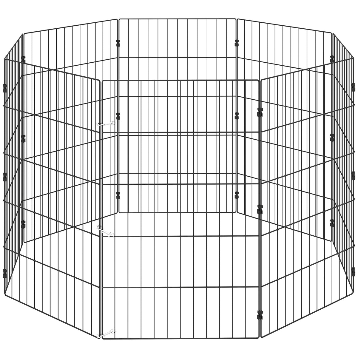 Recinto per Cani Recinto Espandibile Pieghevole in Metallo 50x80 cm Nero