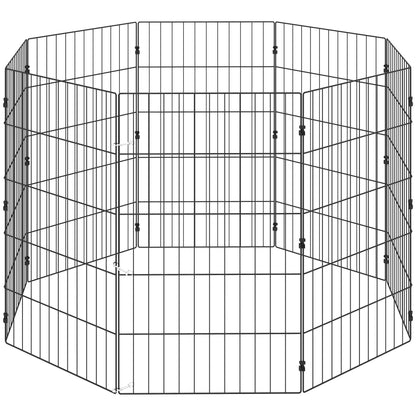 Recinto per Cani Recinto Espandibile Pieghevole in Metallo 50x80 cm Nero