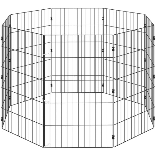 Recinto per Cani Recinto Espandibile Pieghevole in Metallo 50x80 cm Nero