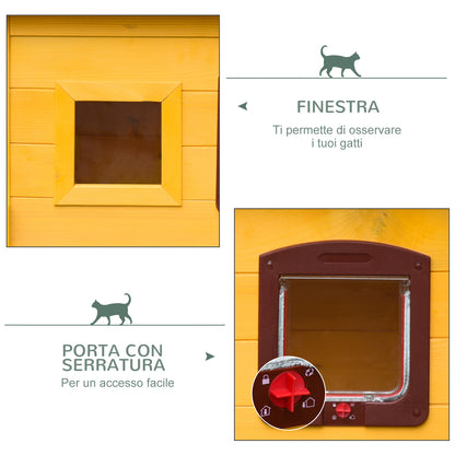 Cuccia Casetta per Animali Domestici in Legno di Abete 70 x 51.5 x 60cm
